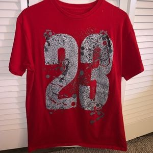 Young men’s red 23 shirt